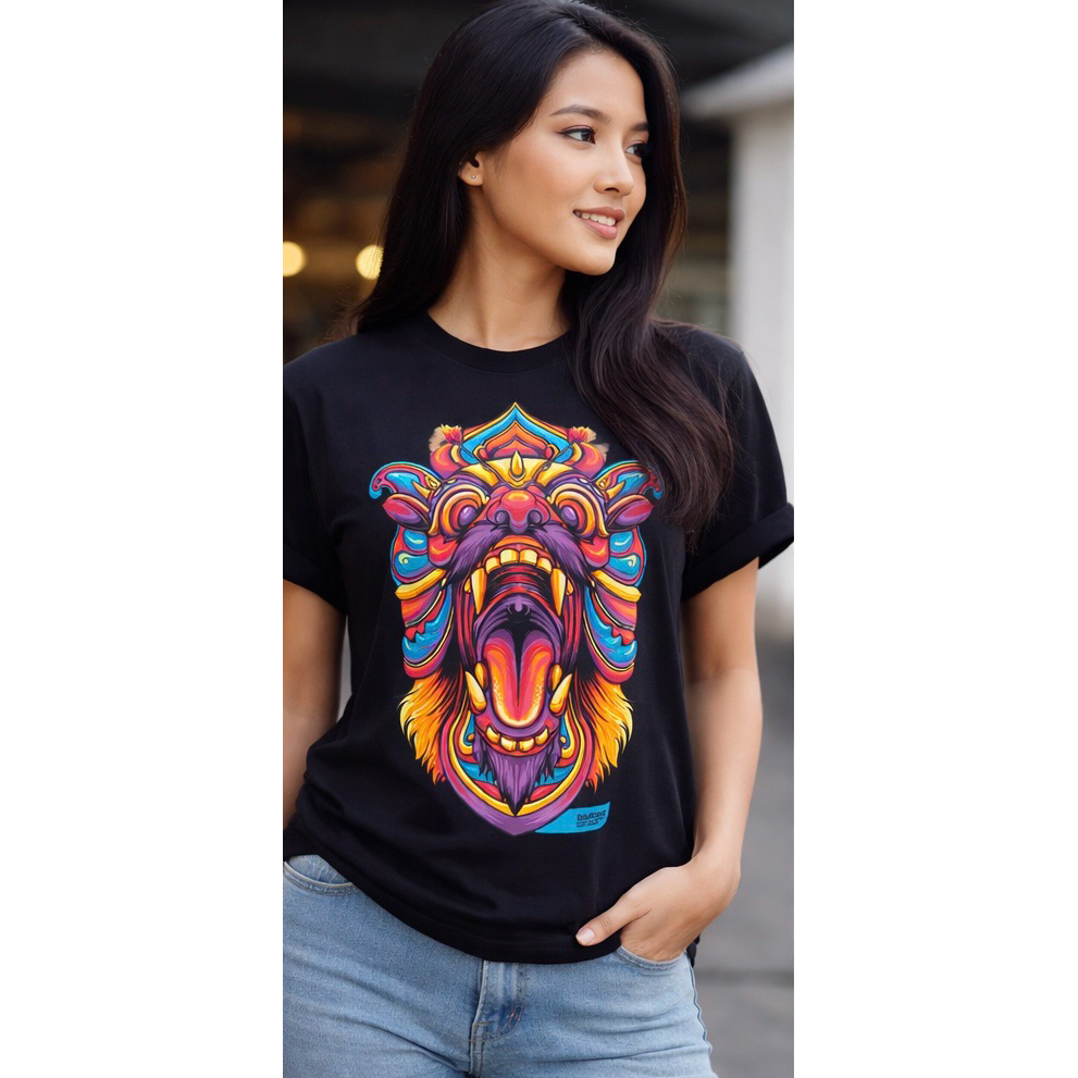 kaos hitam polos/kaos pendek hitam/kaos barong banyuwangi