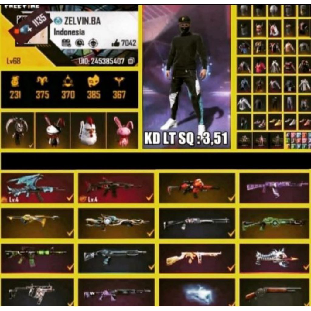 dijual akun free fire mumer