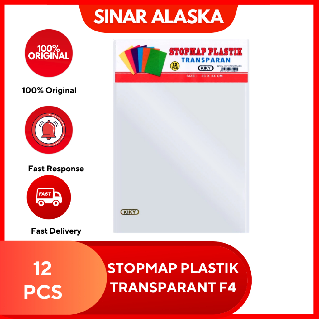 (12 pcs) Stopmap Plastik Kiky Kiky Transparant Bening