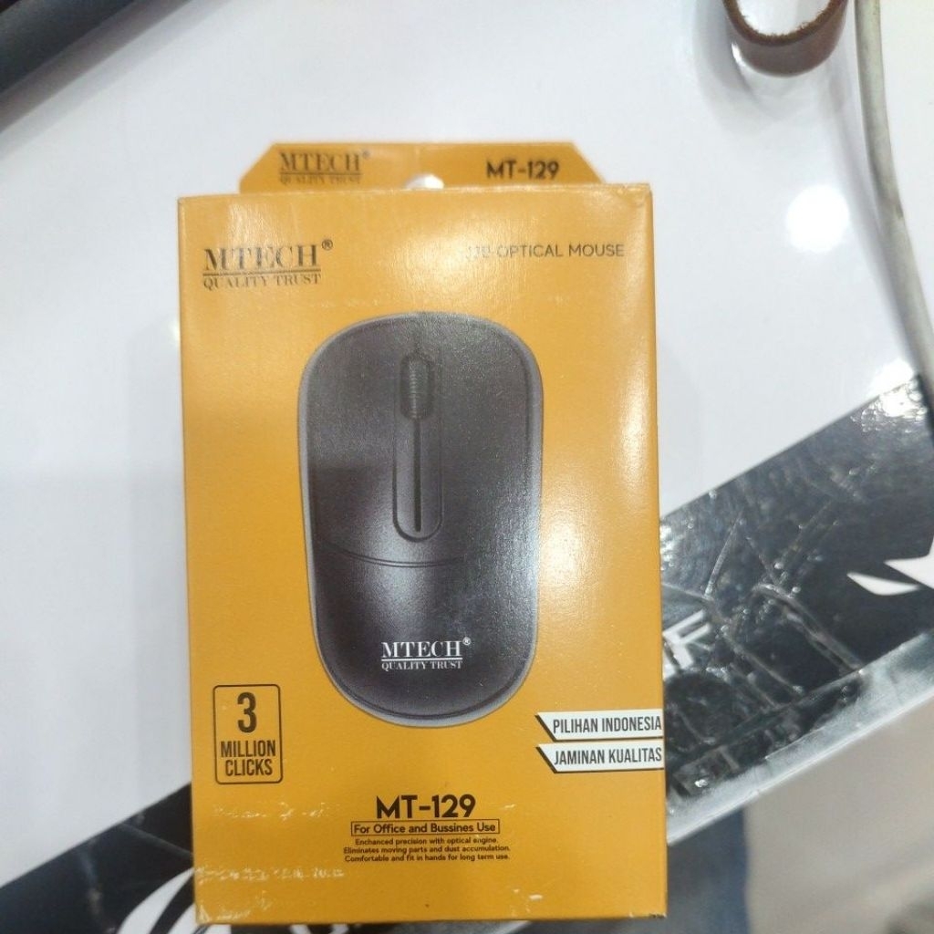 Mouse USB Optical M-Tech MT-129 - Presisi Tinggi, Scroll Halus, Plug and Play