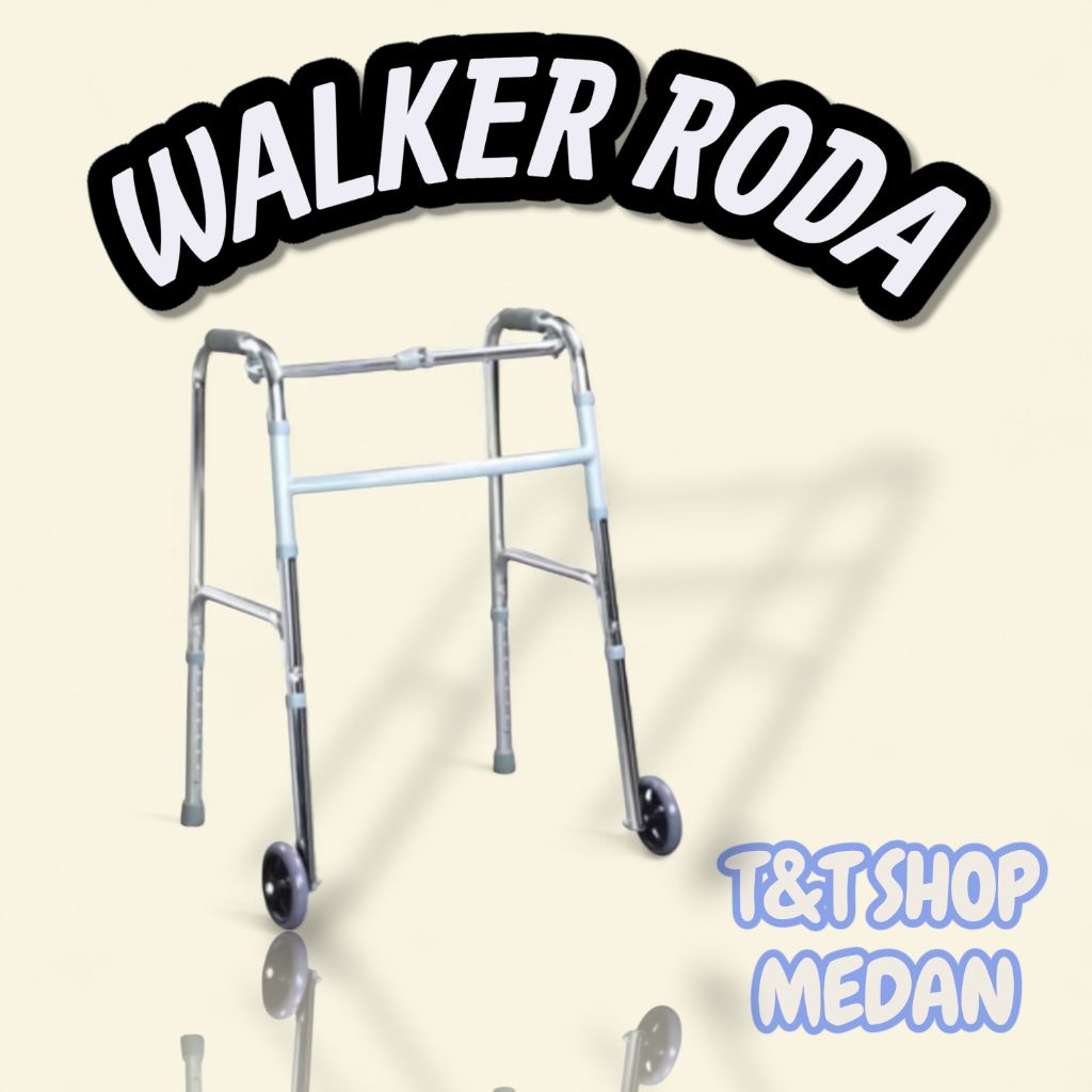 T&T SHOP MEDAN Tongkat / Alat bantu jalan Walker pakai roda