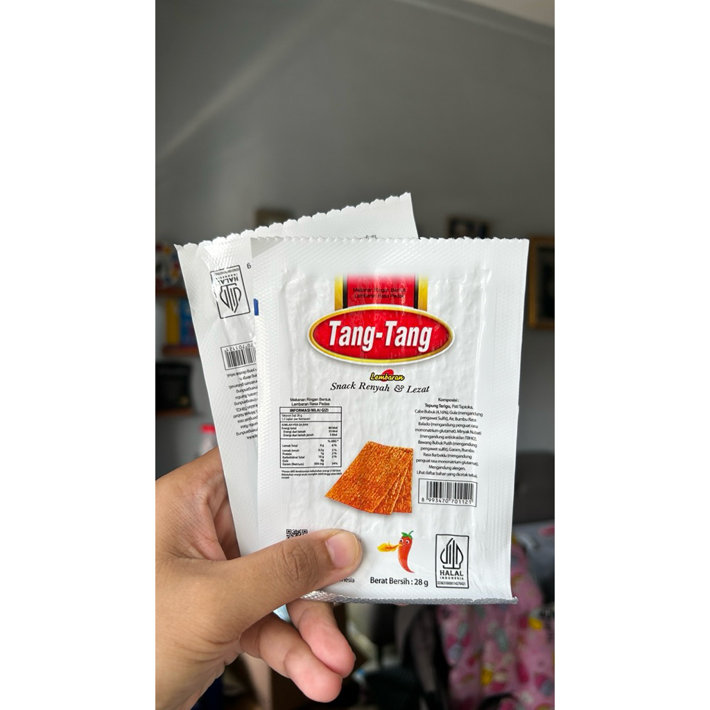 Snack Pedas Manis Tang Tang latiao halal - 100 Gram