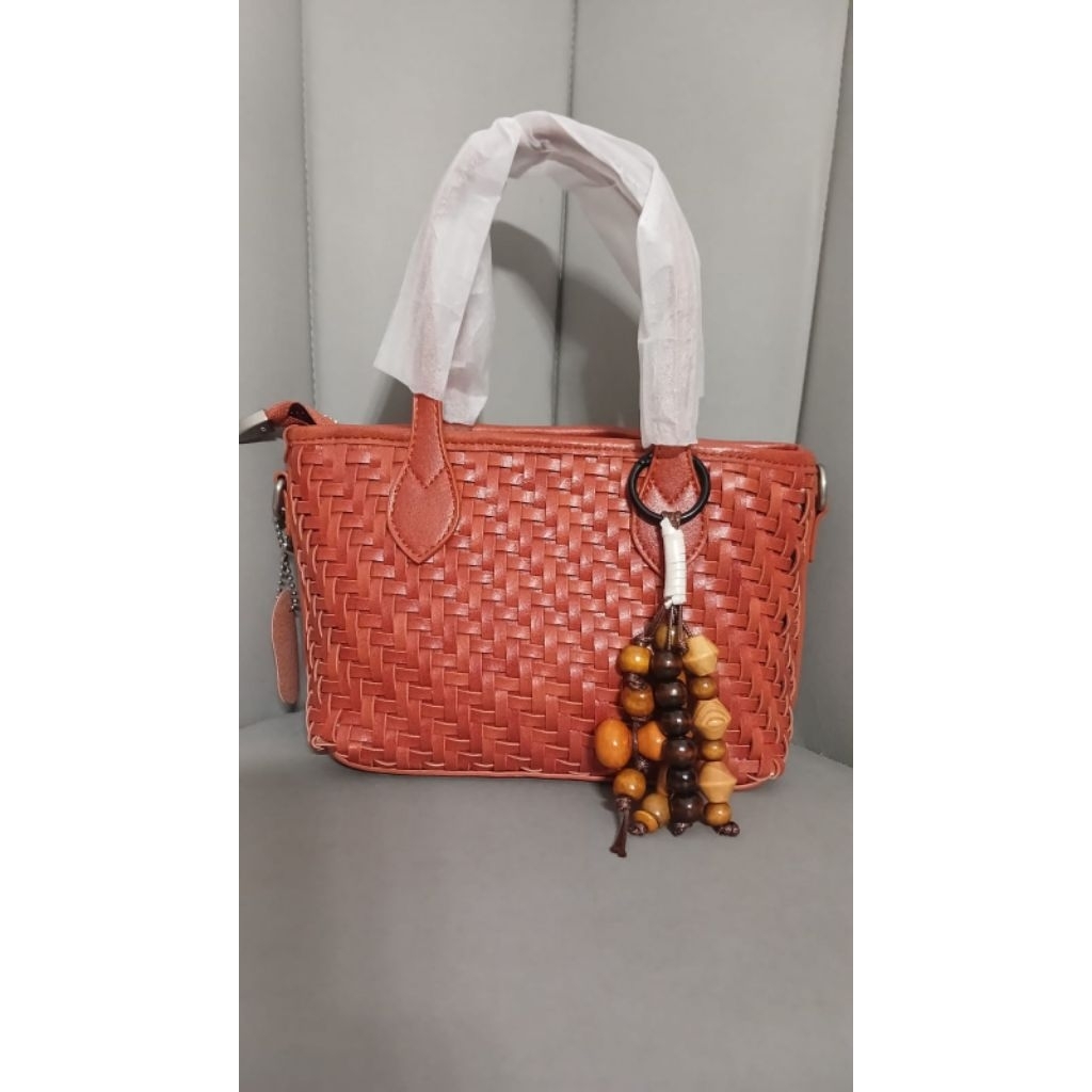 Tas wanita anyam hima styles warna bata