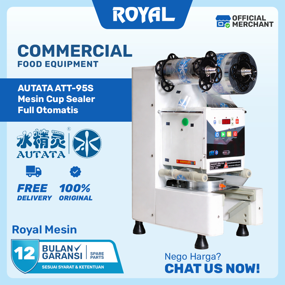 Mesin Cup Sealer Full Otomatis AUTATA ATT-95S – Alat Press Segel Gelas Minuman