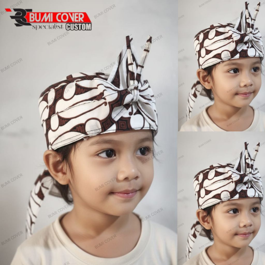 Blangkon Anak Batik Warna Putih blangkon sunda tradisional