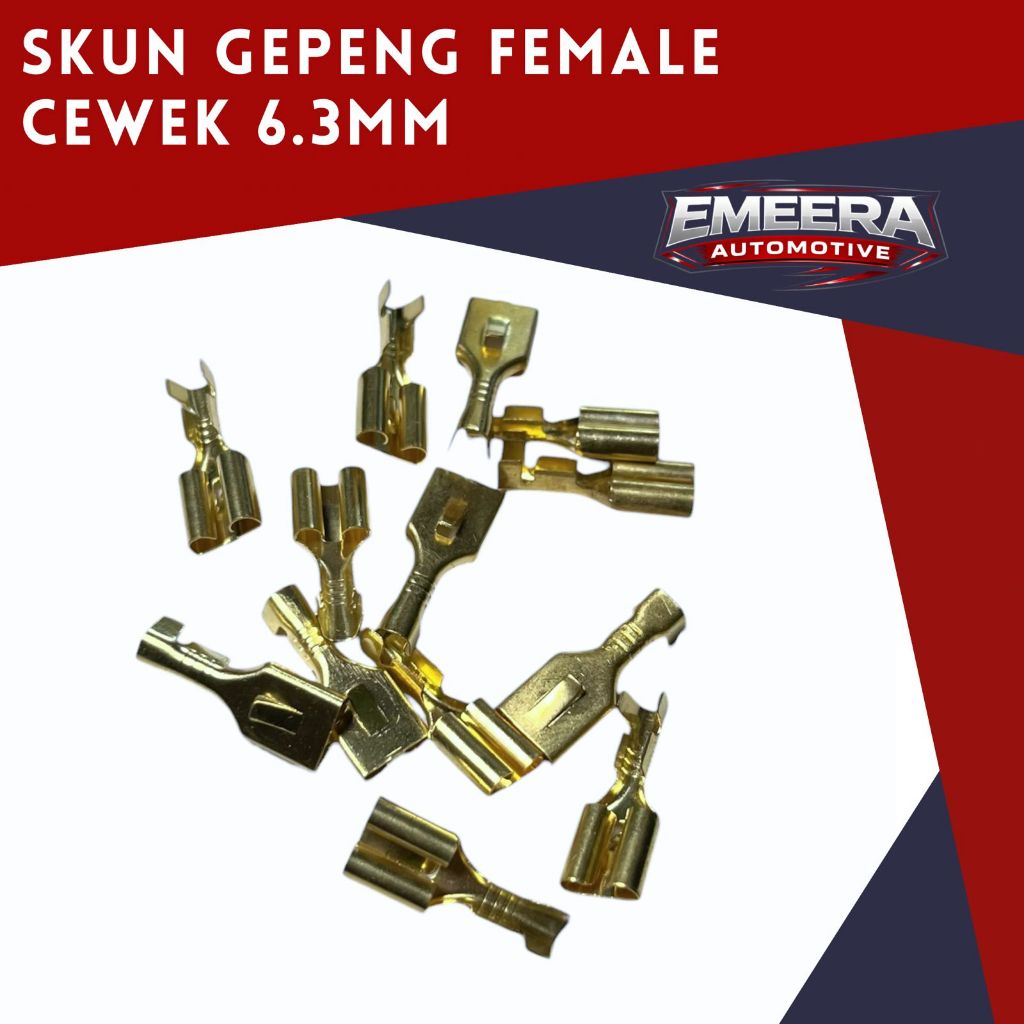 (50 PCS) SKUN GEPENG CEWEK FEMALE BESAR / SKUN SOKET RELAY SKUN KABEL MOTOR MOBIL
