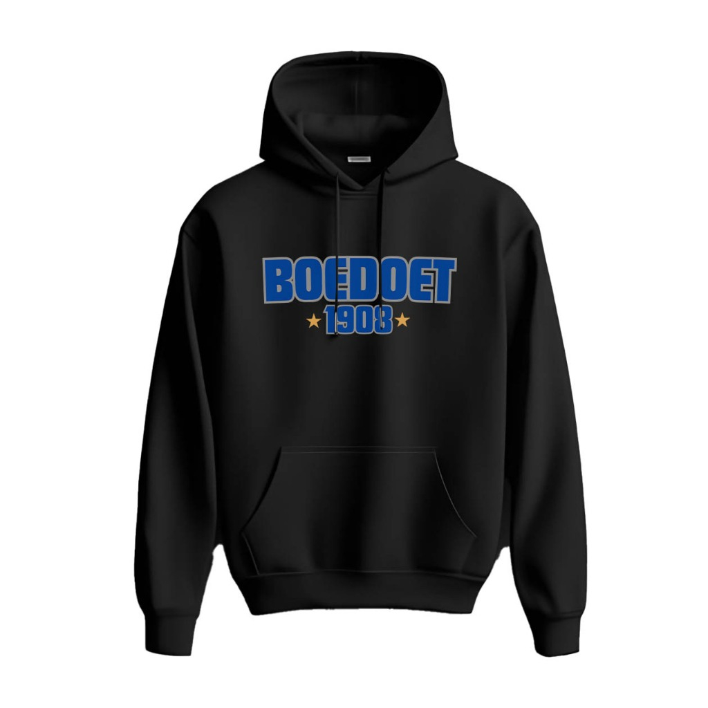 Hoodie STM Boedoet Unisex Sweater Fleece Black Cloth