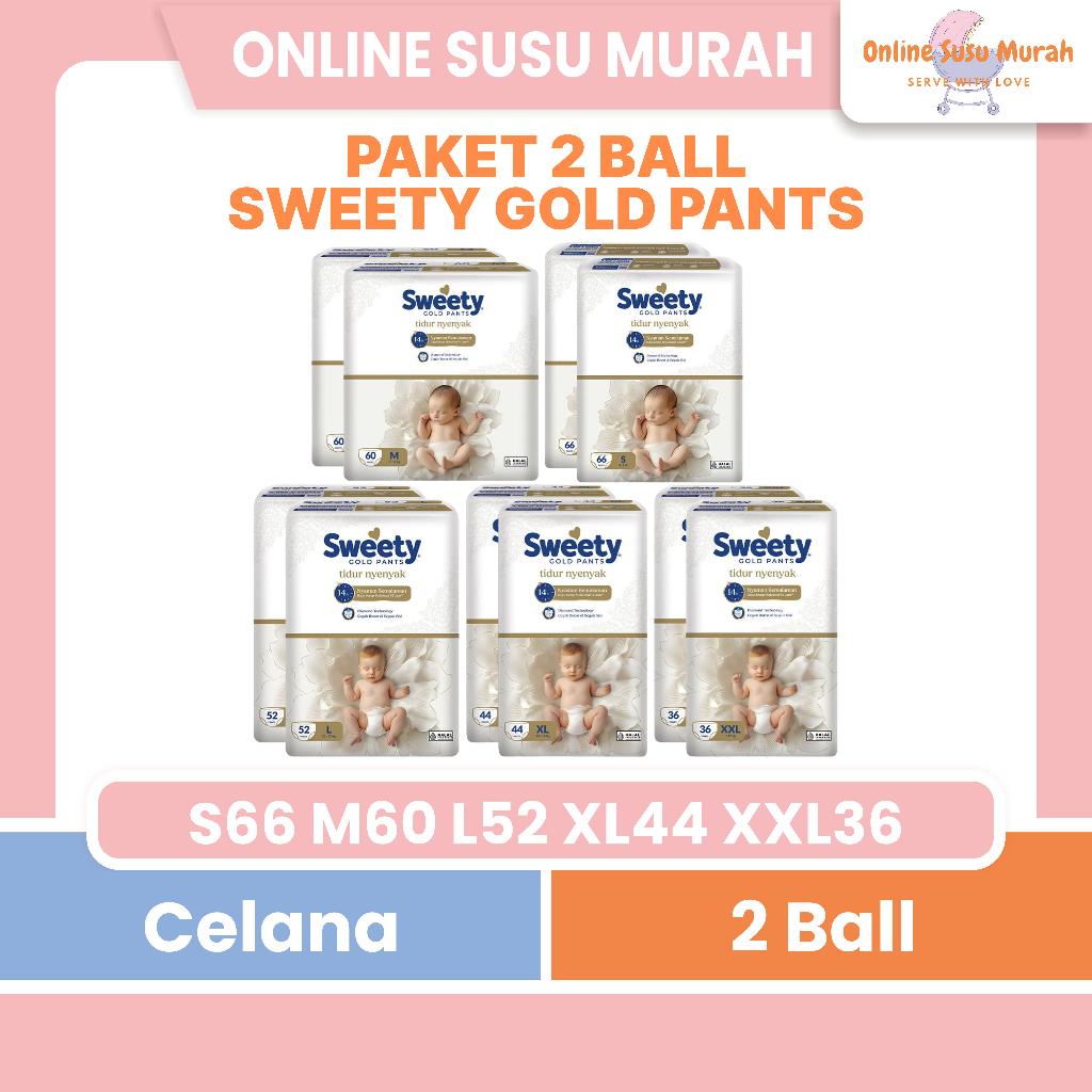 SWEETY GOLD PANTS PAKET 2 BALL S66 M60 L54 XL44 XXL36 POPOK CELANA S 66 M 60 L 54 XL 44 XXL 36 PPKS