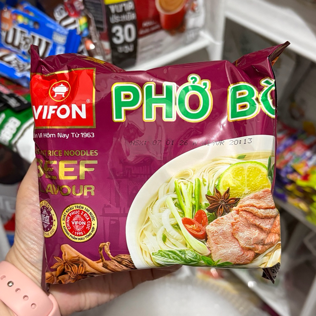 Vifon Pho Bo Beef Flavour Instant Rice Noodles Vietnam
