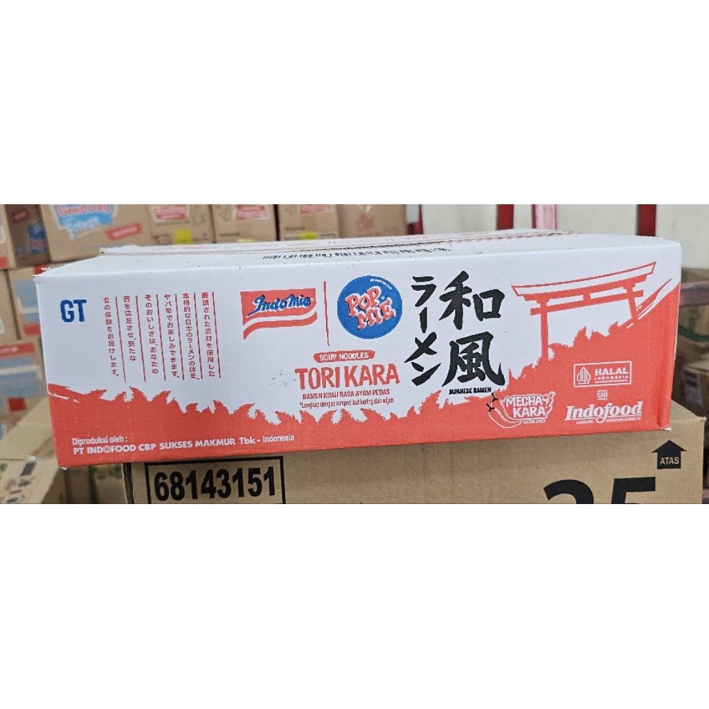 Indomie Pop Mie Tori Kara Ramen [ 1 Dus Isi 12 Pcs ]