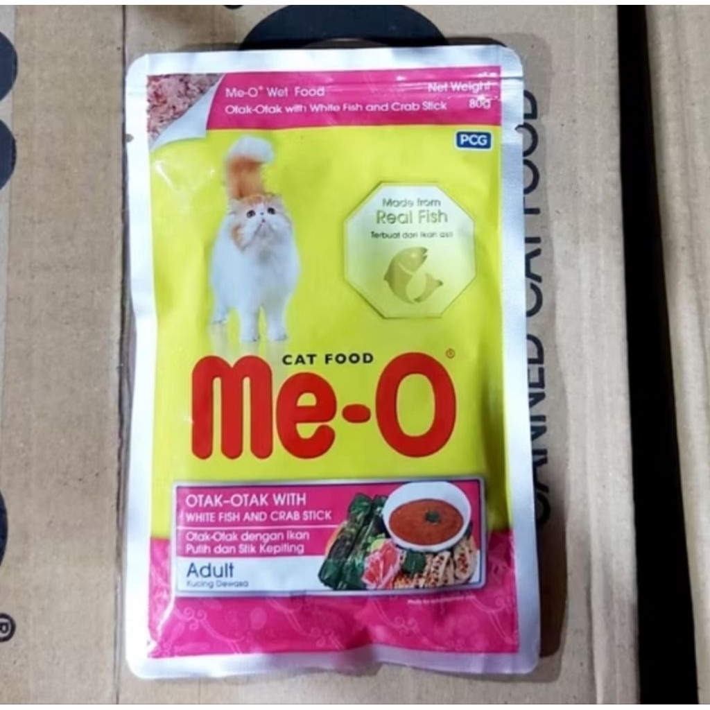 Makanan Kucing Meo Otak Otak Crab stick Pouch 80 gram