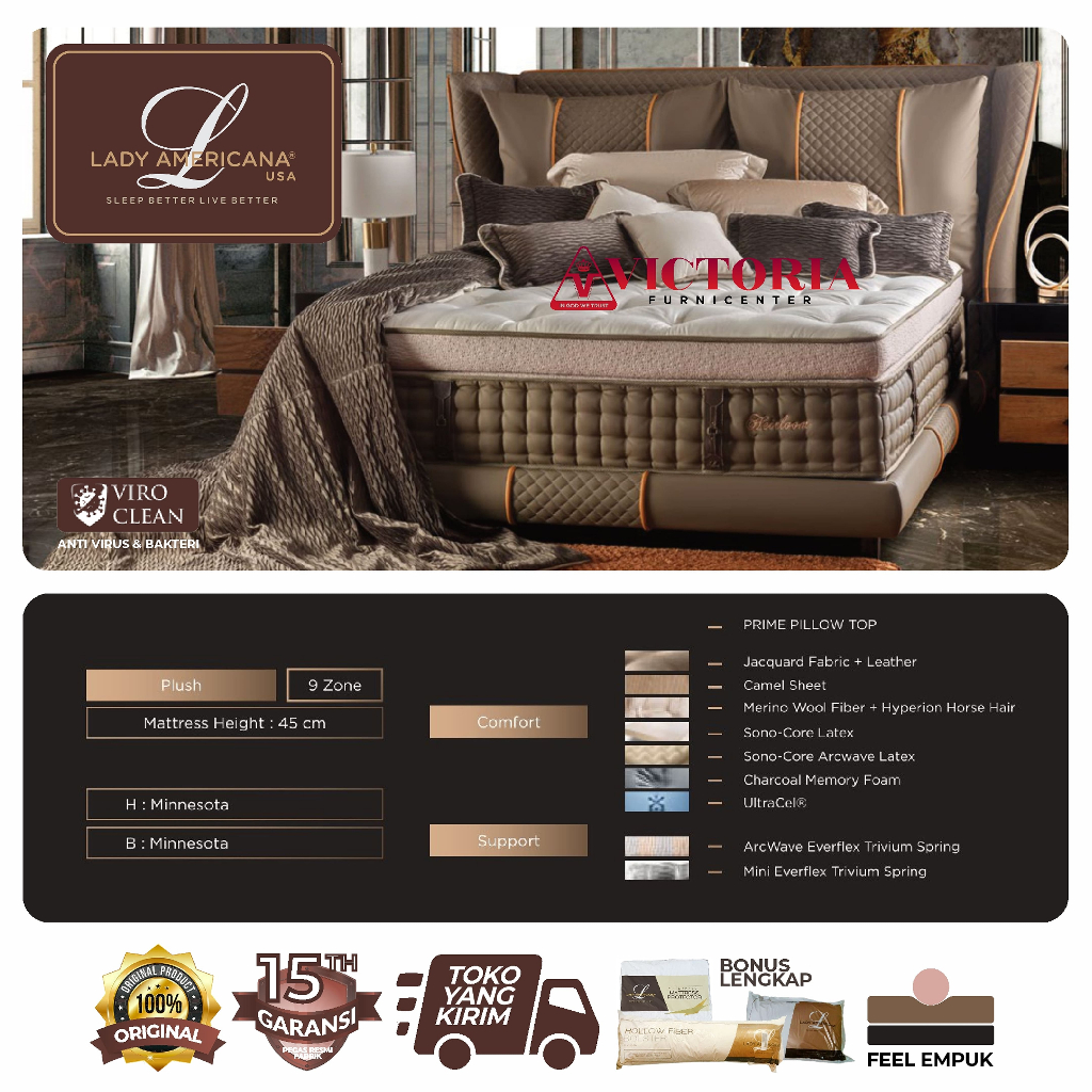 Lady Americana Heirloom 200 x 200 200x200 Kasur Saja Mattres Only
