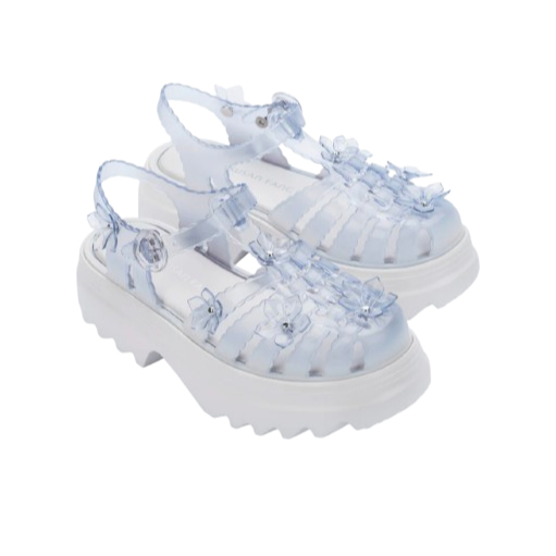 Sepatu Sandal Platform Wanita Melissa Possession Platform Sakura + Susan Fang Ad White/Clear