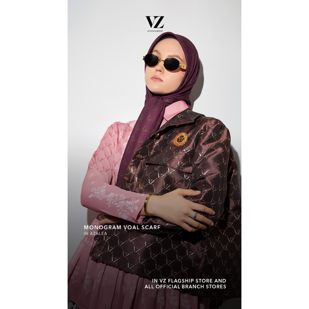 VZ Monogram Voal Scarf