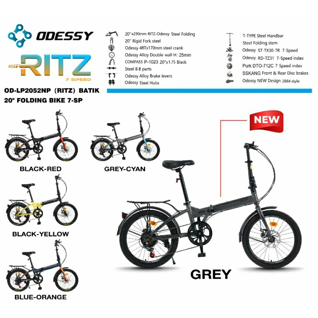 Sepeda Lipat 20 inch Merk Odessy Ritz