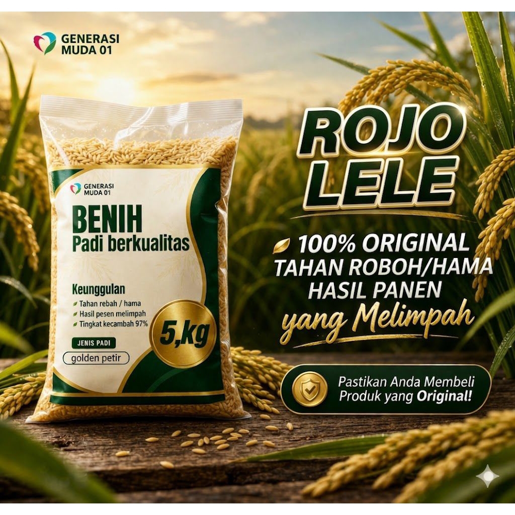 bibit padi unggul ROJO'Lele kemasan 5 kg