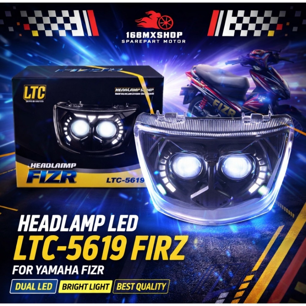 Headlamp LED Lamp Lampu Depan LTC Motor 5619 FIZR