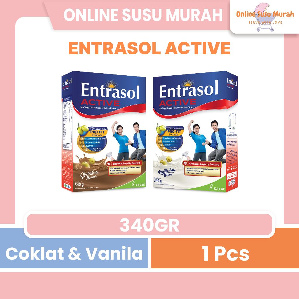 ENTRASOL ACTIVE PROFIT VANILA COKLAT 340 GR SUSU DEWASA 340GR SSKD