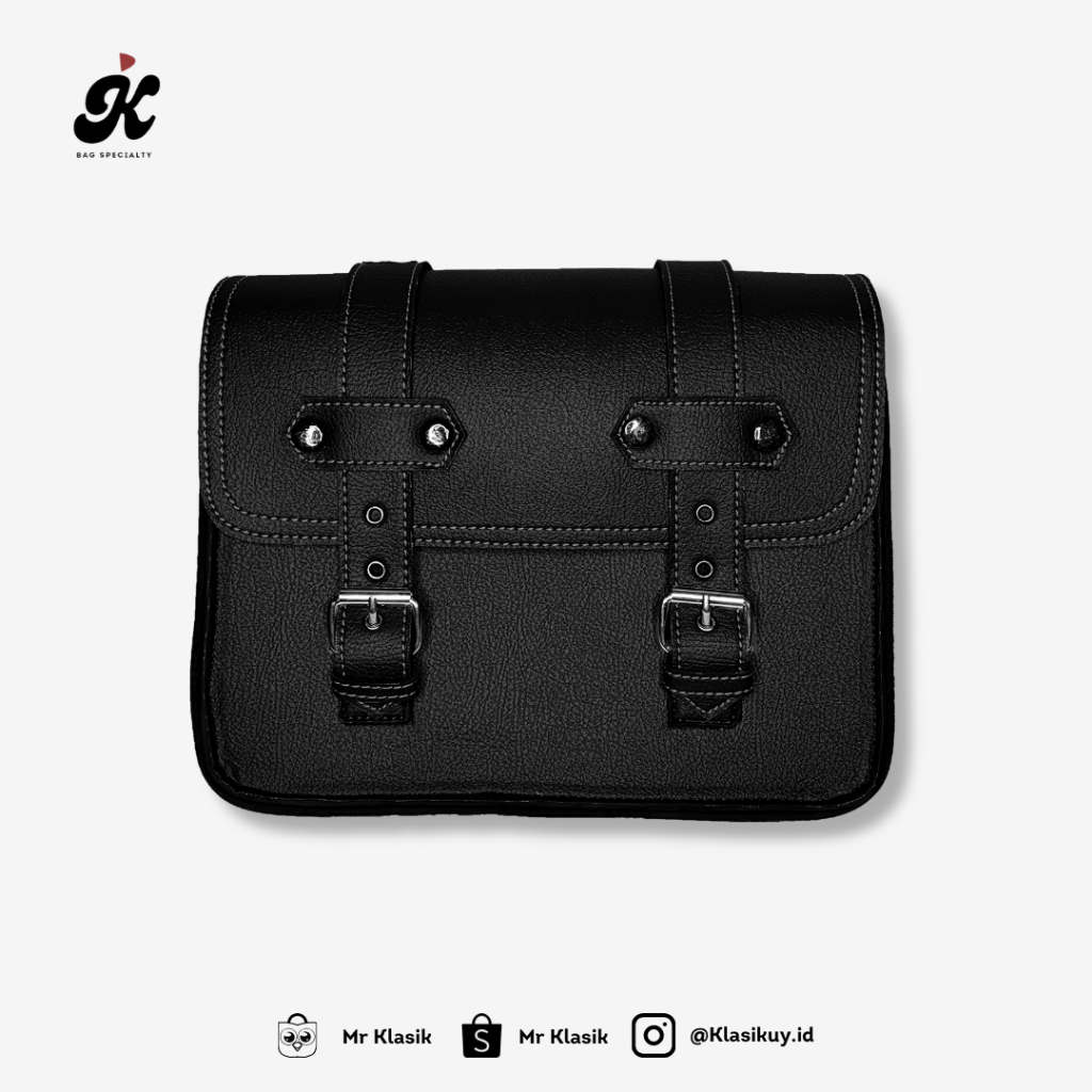 Tas Samping Motor Klasik Custom Universal Sidebag Motor Japstyle Pria Vintage Touring Model 07 - Mr 