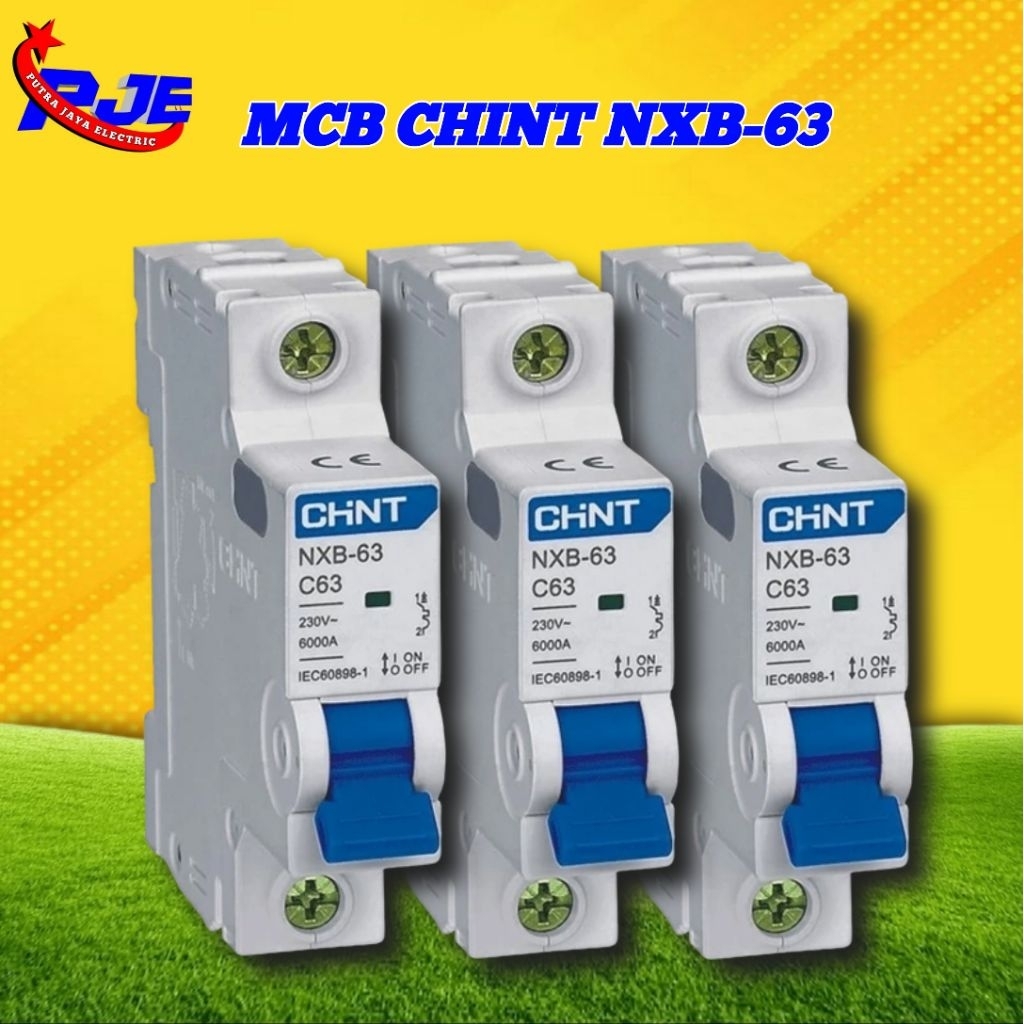 MCB PLN CHINT NXB-63 1PHASE. TERSEDIA 4A. 6A. 10A. 16A. 32A. 40A. KUWALITAS ORIGINAL