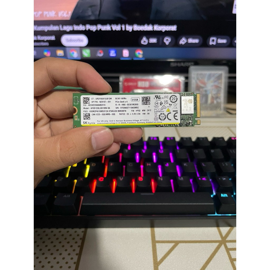 SSD NVMe M.2 512GB SK hynix Original Siap Pakai