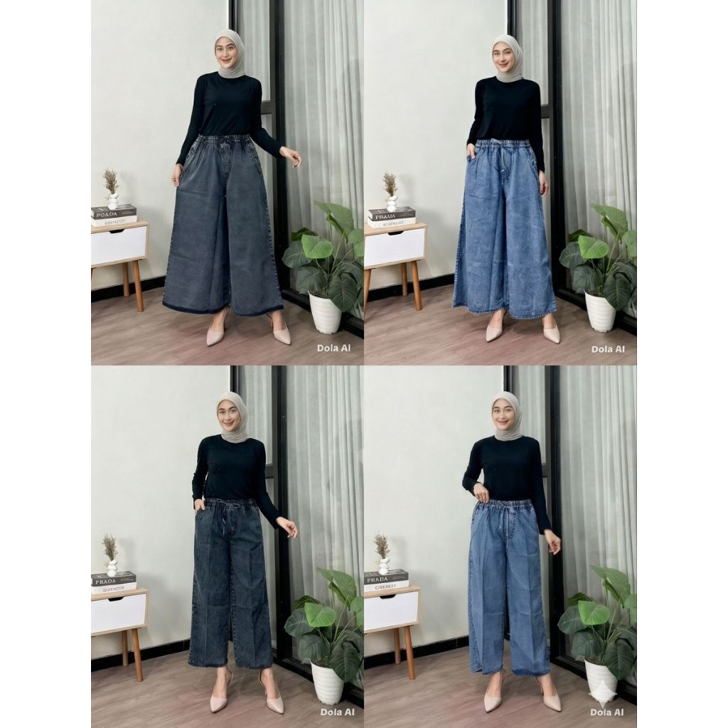 Kulot Jeans – Celana Kulot Denim Highwaist Soft Jeans