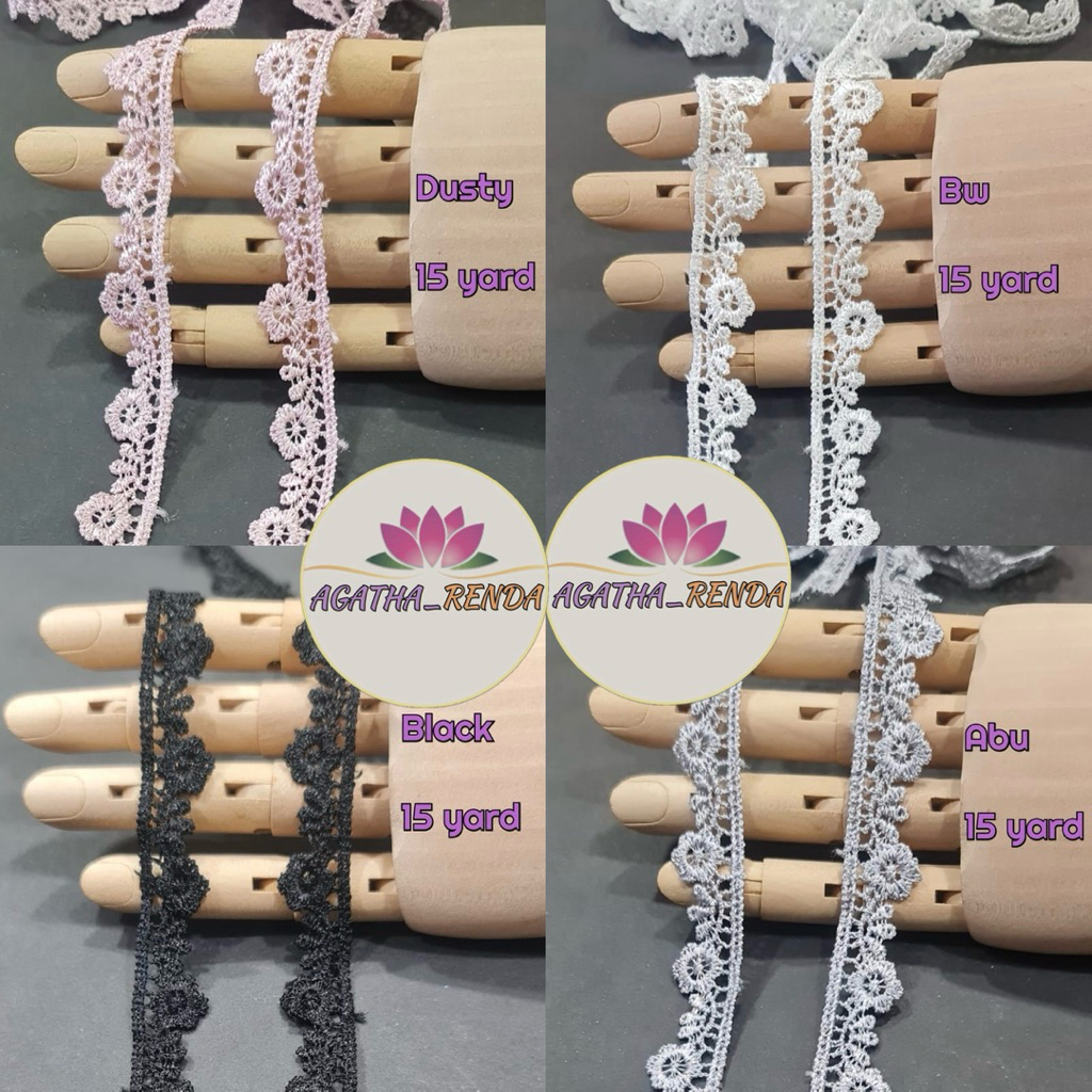 ( Per 15 yard ) Renda giper,renda zipper,renda bunga kecil