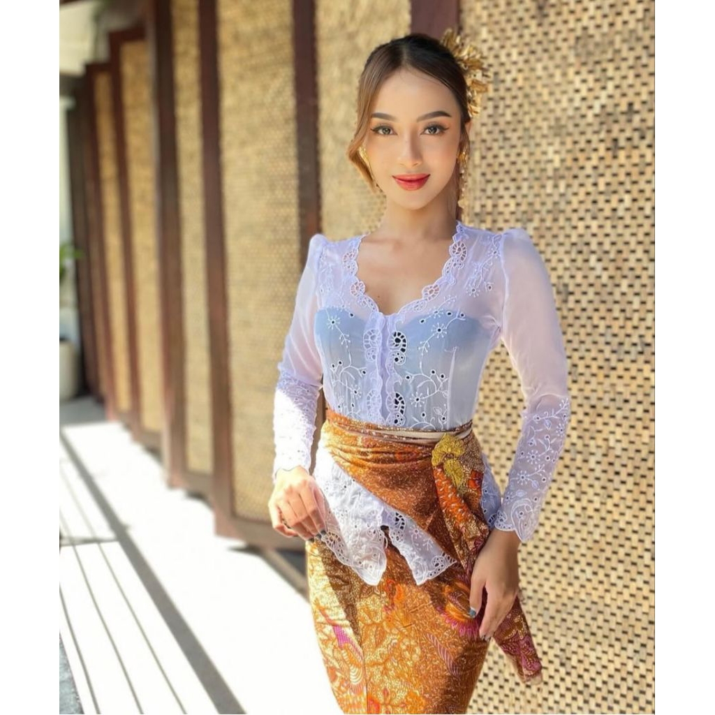 Baju Kebaya Bordir Spesial Putih / Kebaya Jadi / Kebaya Lengan Panjang