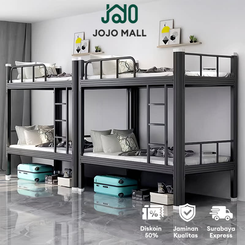 [Surabaya Express]Ranjang Tingkat Ranjang Besi Ranjang Susun Besi 2 Tingkat 200x90x180 Kapasitas Beb