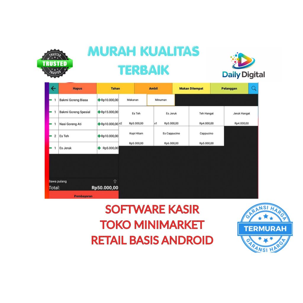 Software Program Aplikasi Kasir Toko Minimarket Untuk HP Android atau Tablet Android