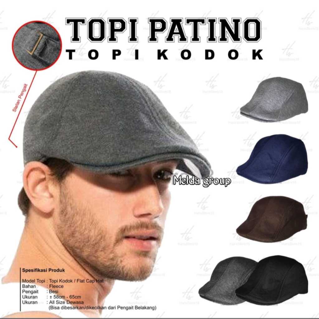 Topi Patino Distro Pria Dewasa / Topi Flat Cap Hat / Topi Pelukis / Topi Pelukis Sutradara / Topi Ko