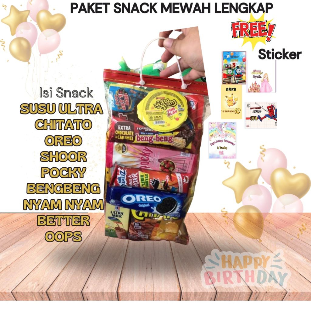 PAKET SNACK ANAK ULTAH MEWAH LENGKAP MURAH