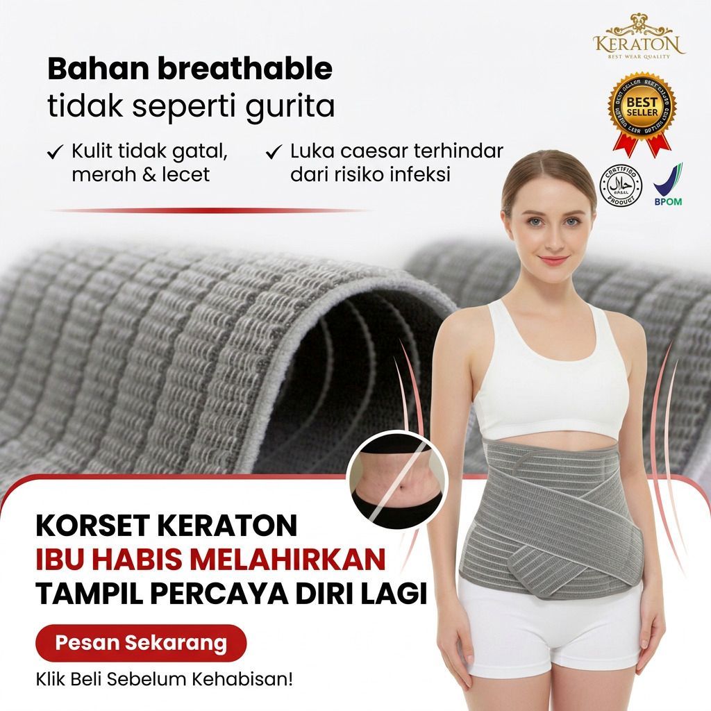 Korset ibu melahirkan Momiasi - Korset Postpartum Bamboo - Korset Bamboo Pasca Melahirkan BIG SIZE