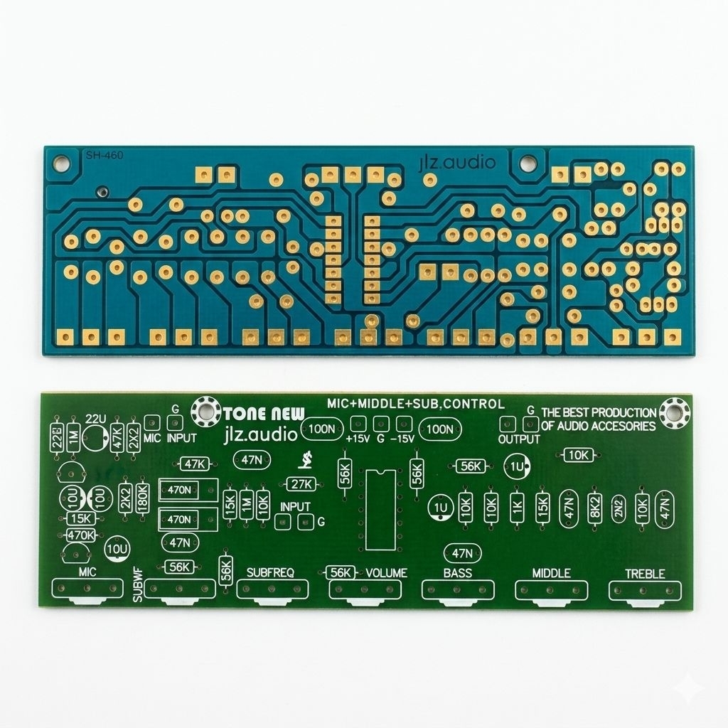 PCB Tone Control Mic + Middle + Subwoofer - Modul Pre-Amp Audio DIY