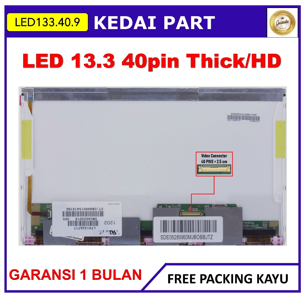 LCD LED Toshiba Portege T230 T230-131 Series 13.3 inch 40 pin