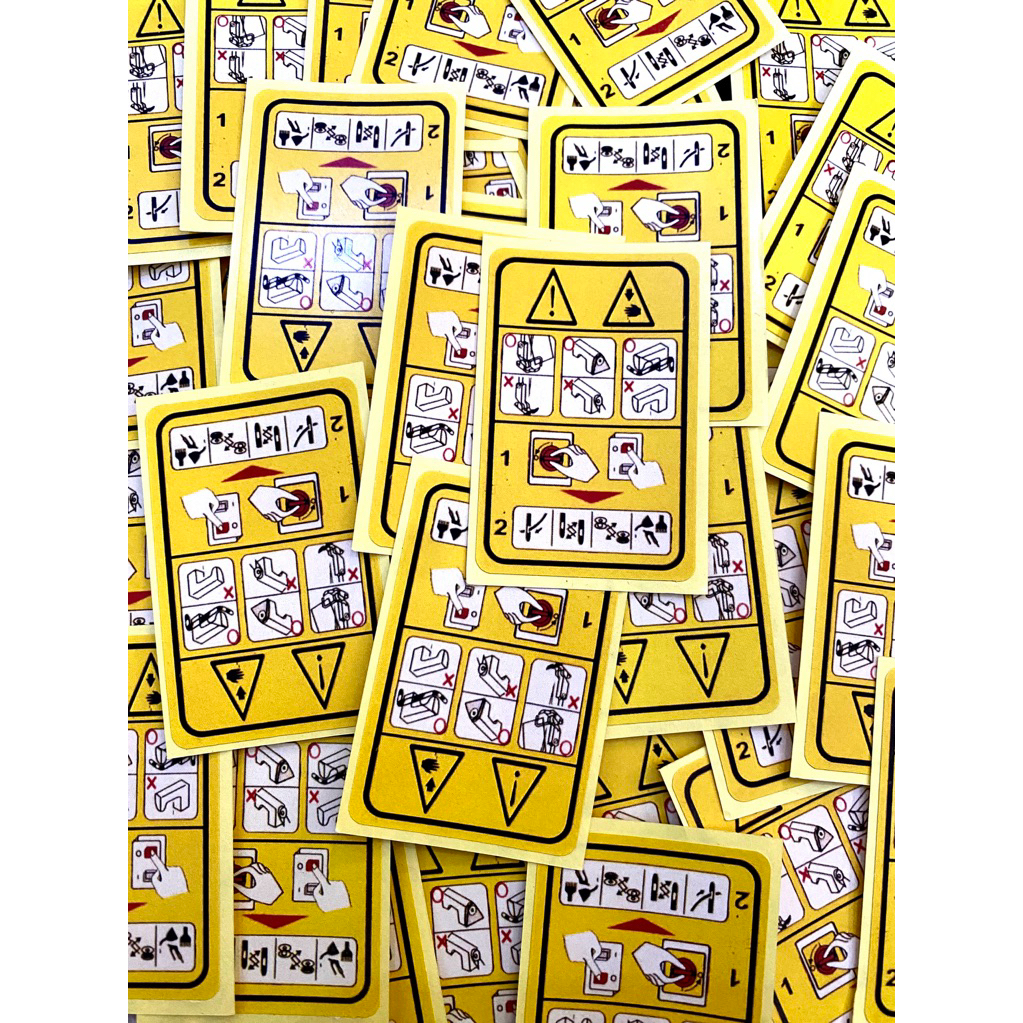 8 biji stiker penggunaan kecil mesin jahit dll