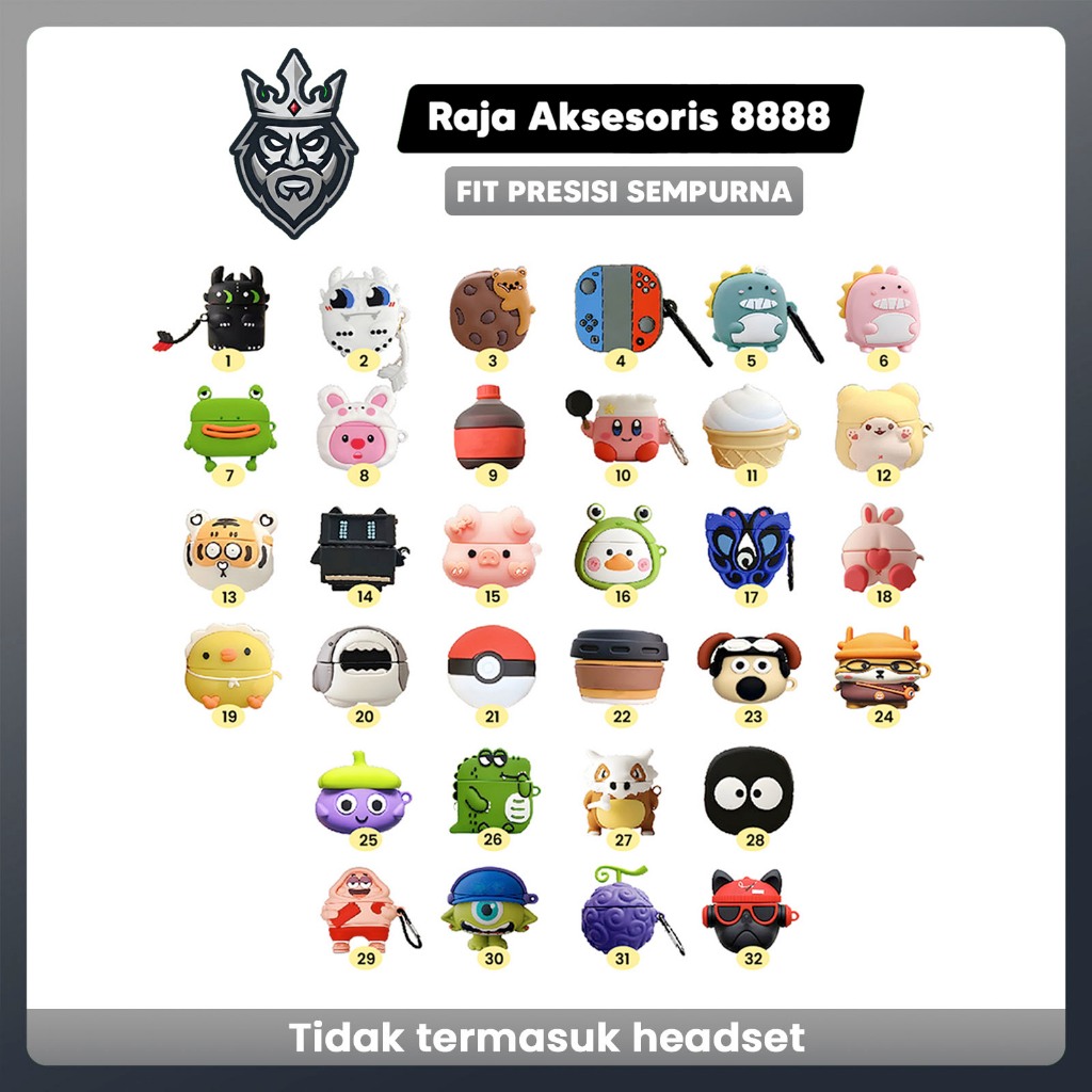 Case WM01 WM02 Baseus Encok Earphone Silikon Karakter Tiger Cute Kartun 3D Kode 10 - 18