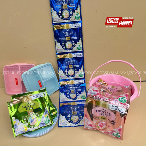 ( 16 PCS ) GENTLE GEN CAIR FREE HADIAH MENARIK BEBAS PILIH ( PIRING, EMBER, LUNCH BOX ) | DETERGEN C