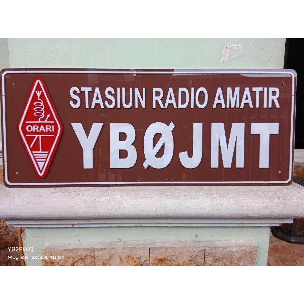 Papan callsign ORARI huruf timbul