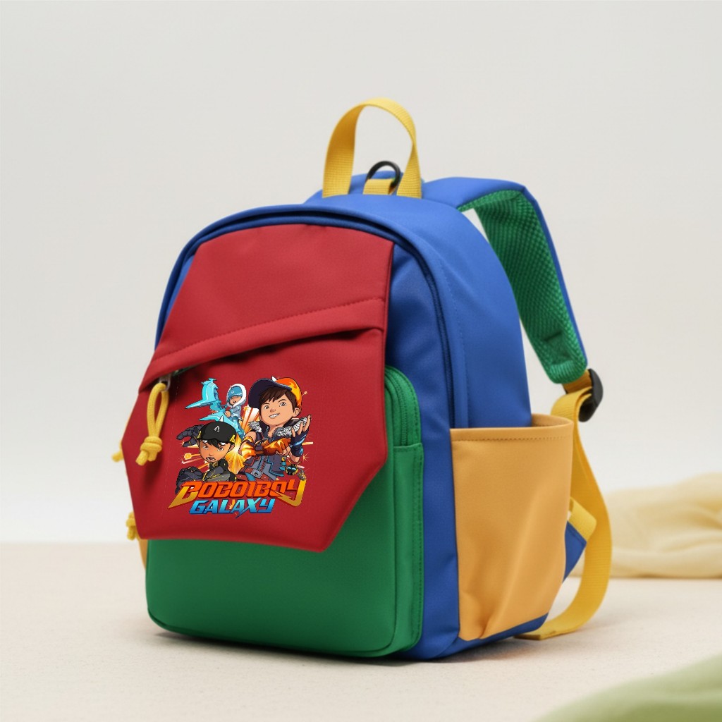 RAINDOZ - Tas Ransel Backpack Color Block Anak Sekolah TK PAUD Boboiboy Galaxy Model Keren Banyak Ko