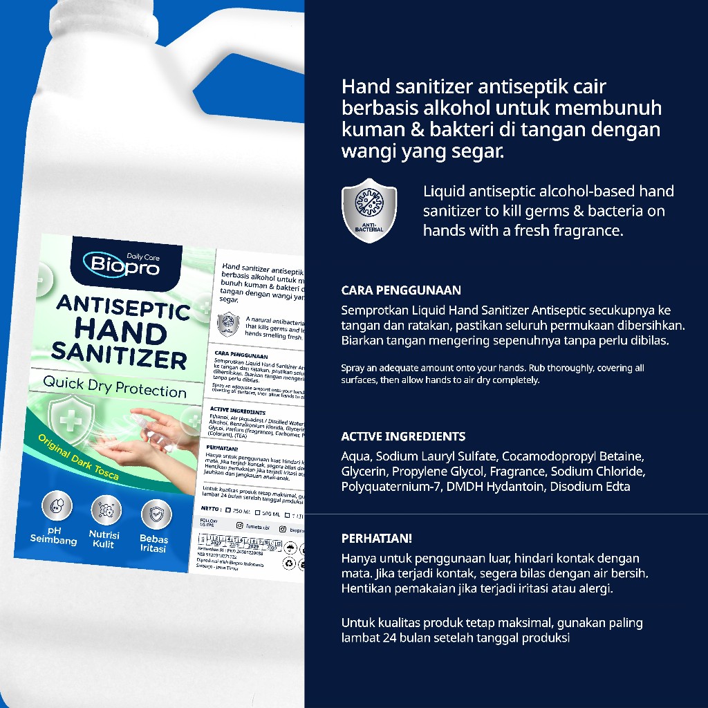 Handsanitizer Gel 5 liter Antiseptic 70% Ijin Edar (jerigen)