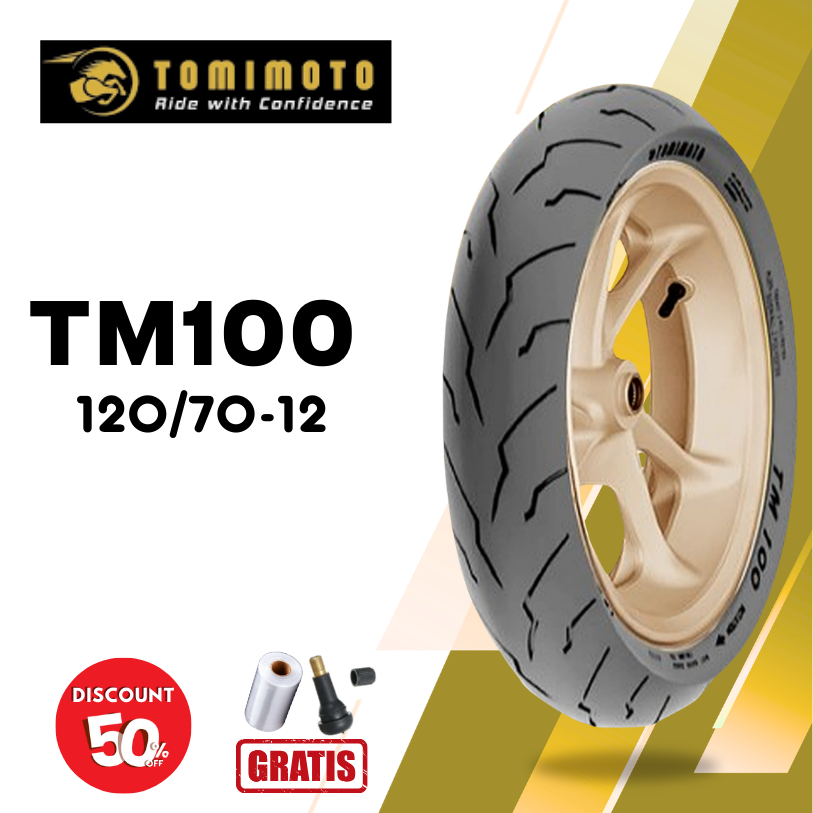 Ban Motor TOMIMOTO TM100 120/70 RING 12 Tubeless