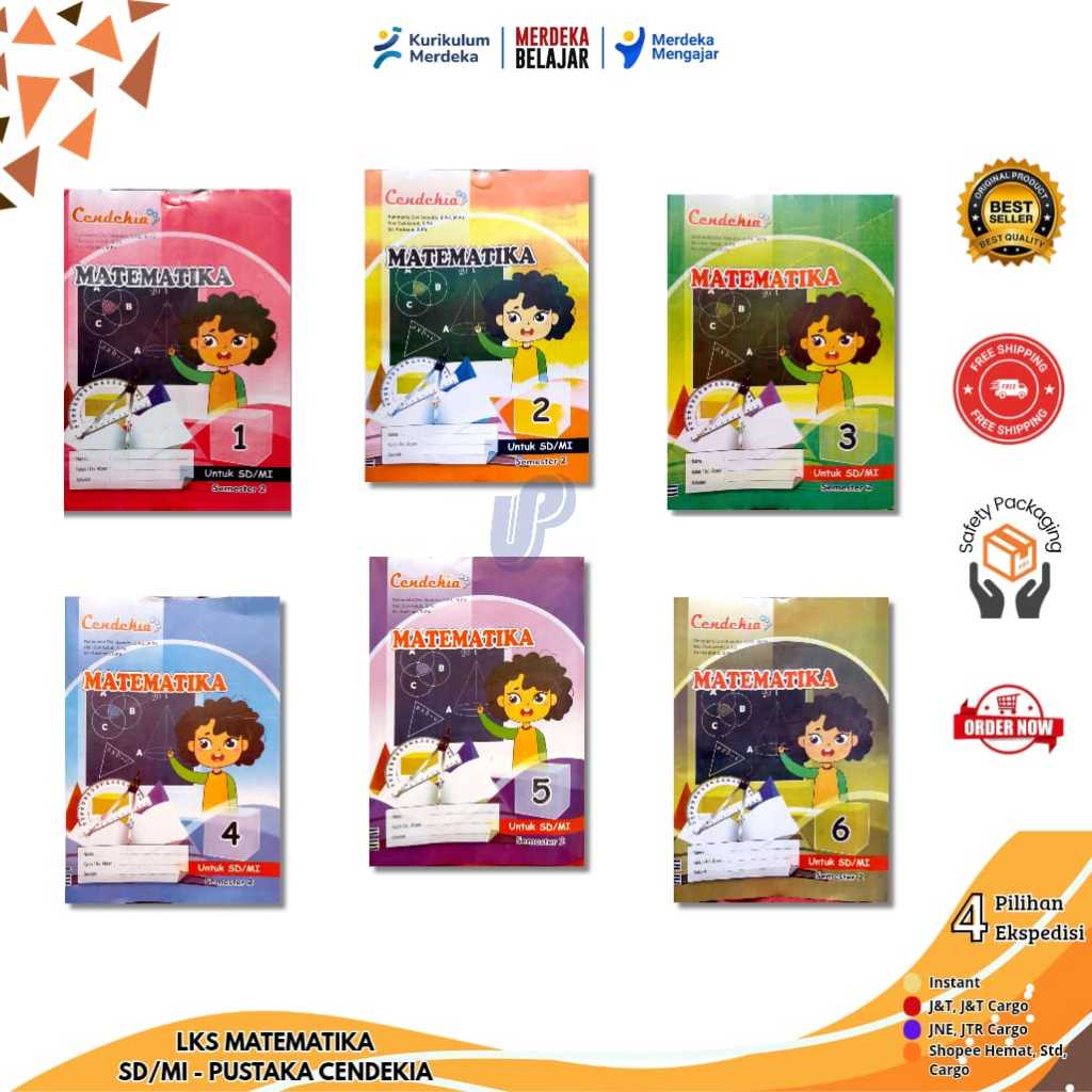 LKS MATEMATIKA (MTK)  KELAS 1,2,3,4,5,6 CENDEKIA SEMESTER 2 EDISI REVISI