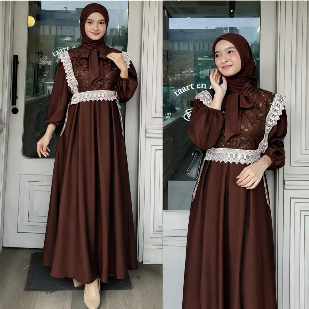 KODE 2|Gamis Muslimah Wanita SYAKILA Model Rompi Tille Bordir Elegan Outfit Lebaran Kondangan Terbar