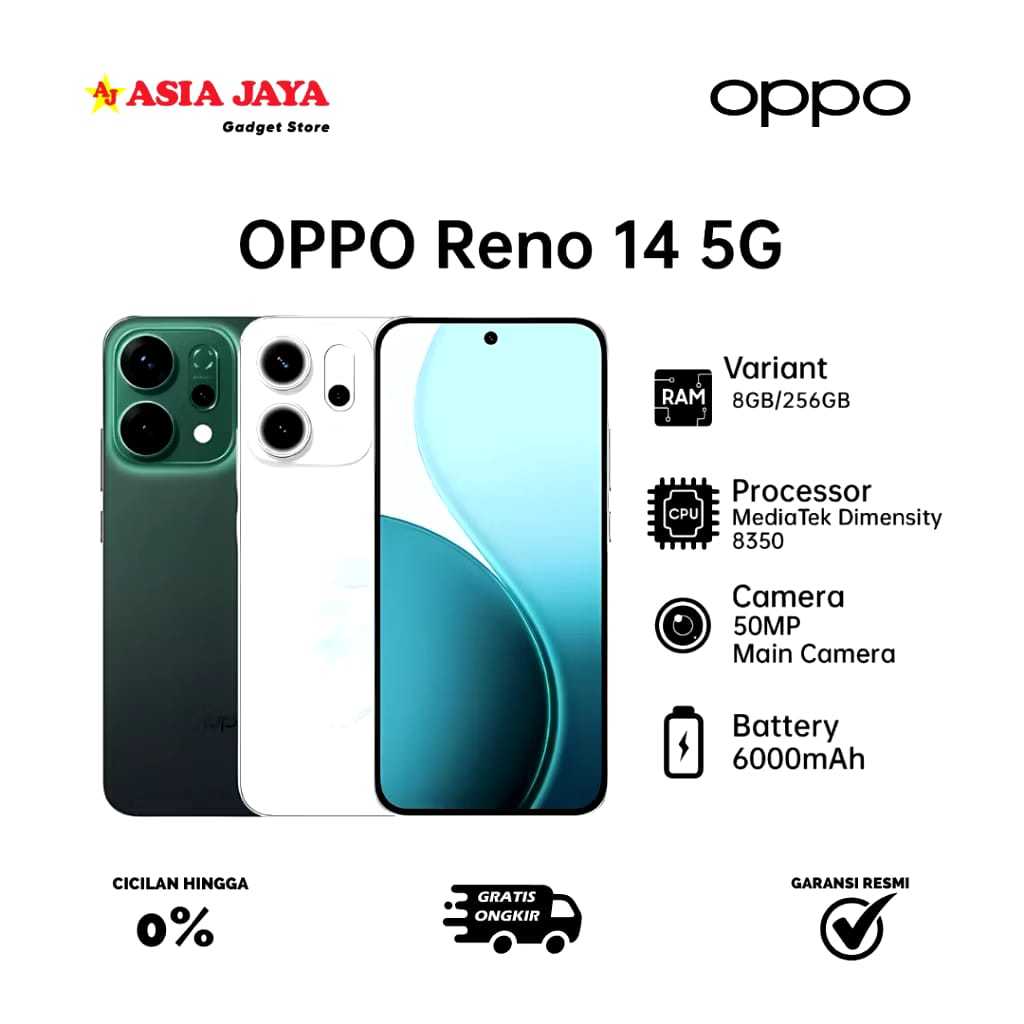 [Ex Display] OPPO Reno14 5G Ram 12/256GB Dimensity 8350 AMOLED 1200nits 120Hz 50MP Wide OIS 6000mAh 