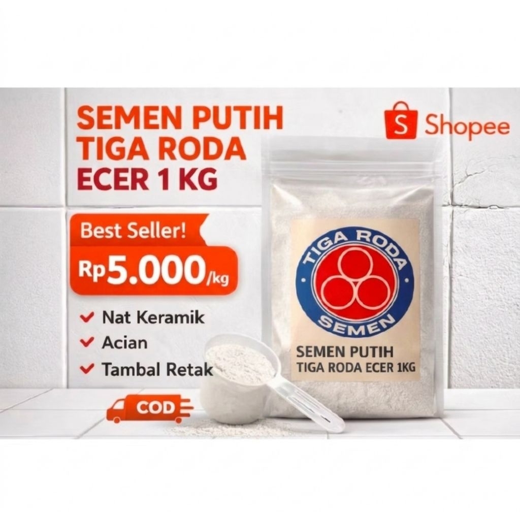 Semen Putih 3 Roda Kiloan Harga Per 1 Kilogram