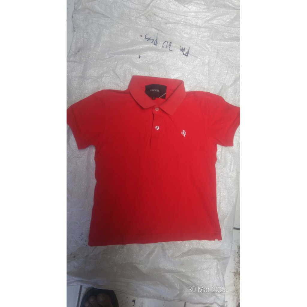 kaos polo anak Ferrari original second usia 6 -8 tahun