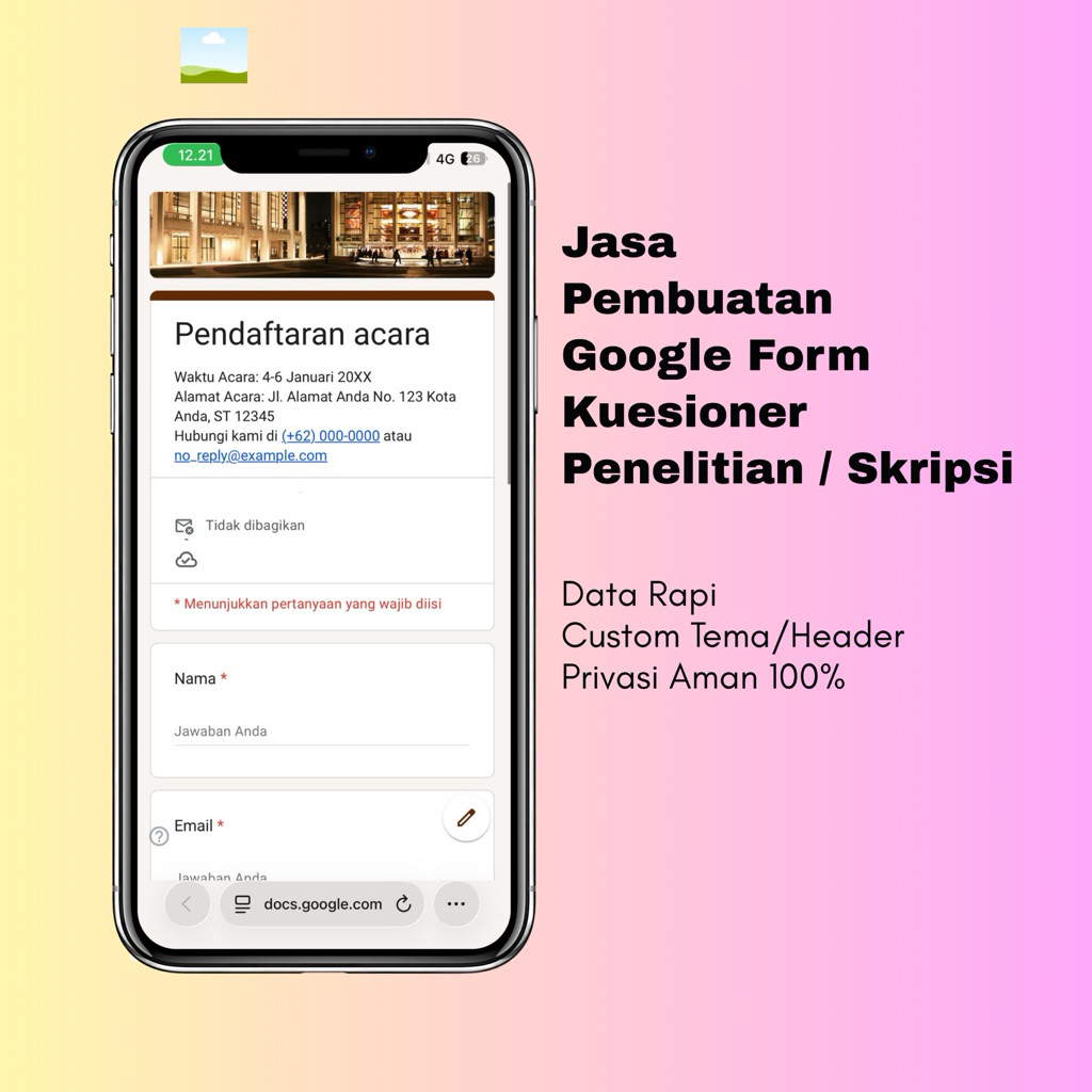 Jasa Buat Google Form Kuesioner Penelitian / Skripsi Cepat