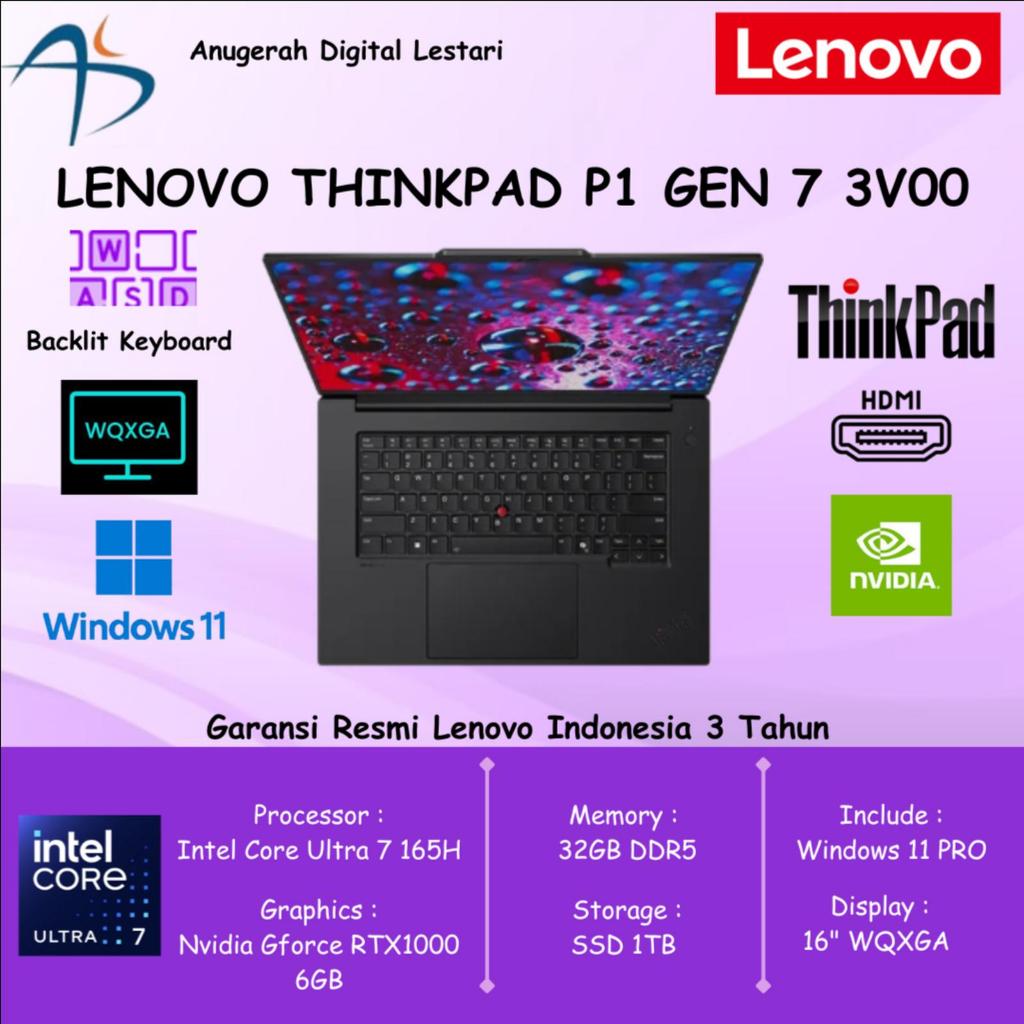 Lenovo Thinkpad P1 Gen 7 Ultra 7-165H 32GB/1TB RTX1000 6GB W11 Pro 16"WQXGA