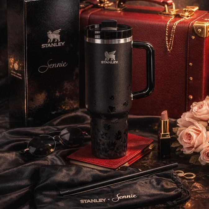 Stanley x Jennie Original Quencher 40oz Black – Premium Exclusive Tumbler Gift Set (100% Authentic)